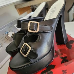 Pleaser Black Platform Sandals